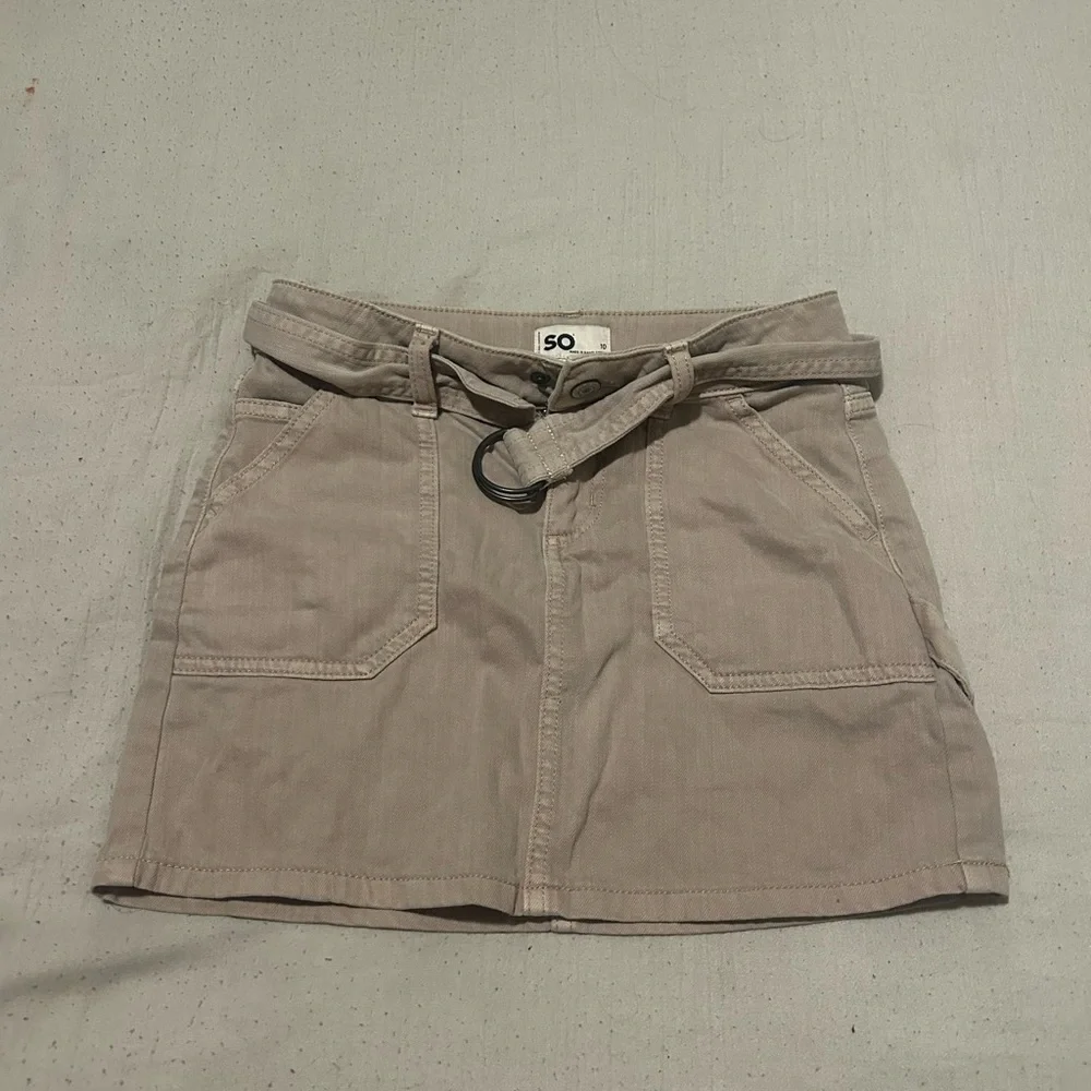 SO Beige Mini Skirt with Belt